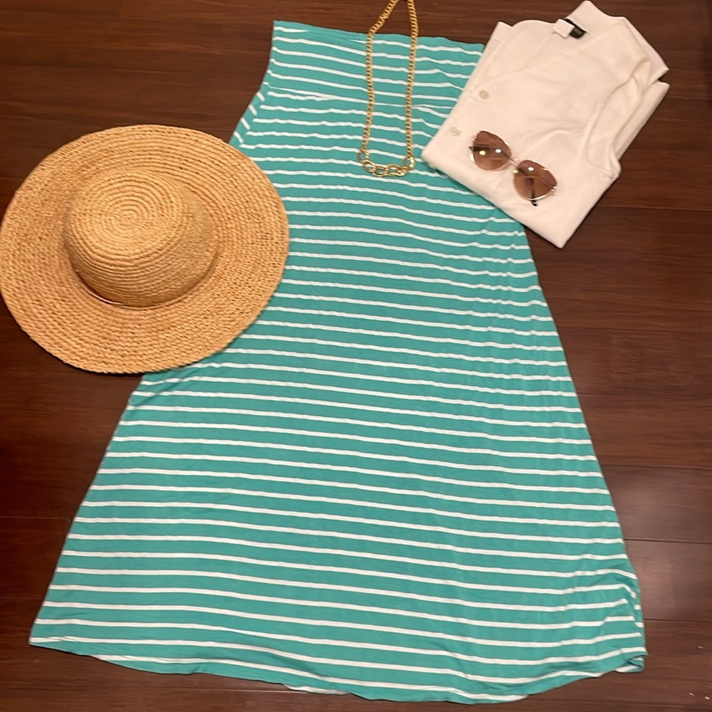 Promesa Convertible turquoise Striped Skirt or  Dress